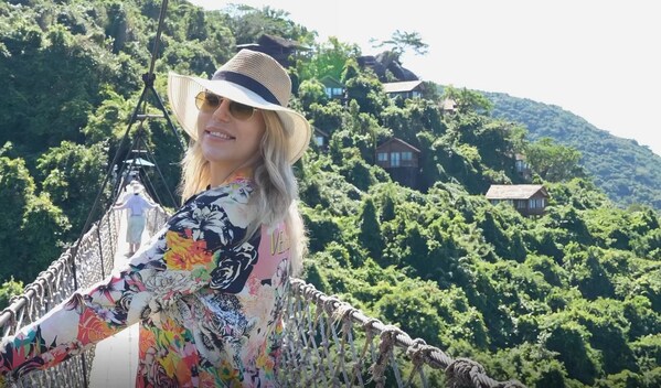 Italian social media celebrity Yasmin Von Roon gets a chance to visit the Bird's Nest Resort that she has been looking forward to seeing at the Yalong Bay Tropical Paradise Forest Park.